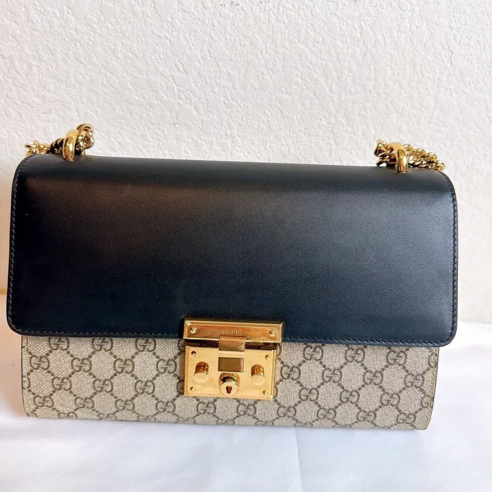 New with dustbag and box Gucci padlock shoulder bag  Black and Beige Bag